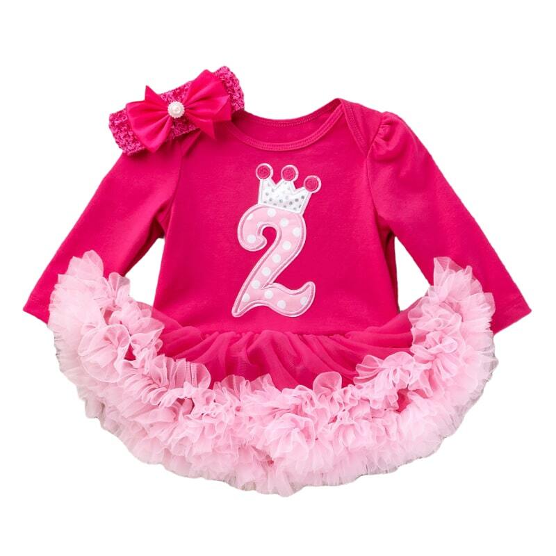 Baby Girl Dresses 2nd Birthday Outfits Cute Romper Tulle Tutu Skirt 2 Years Old Boutique Dress Baptism Clothing for Toddler Kids