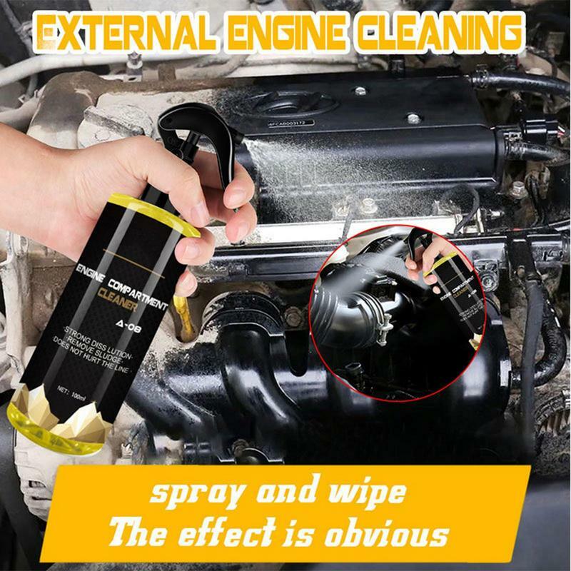 Motor Flush Cleaner Spray, Limpador Automotivo e Desengordurante, Quebra a Graxa e Grime em Motores Rodas e