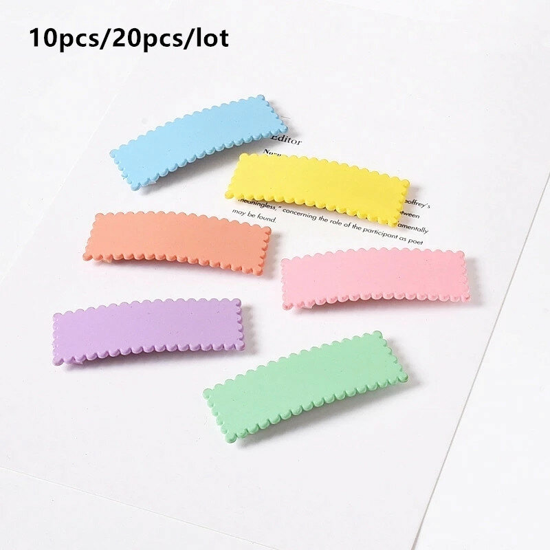 10/20Pcs 5.5Cm Wave Haarspelden Water-Drop Bb Clip Rechthoek Macaron Kleur Hairclips Voor Diy Sieraden maken Haar Clip Accessoires