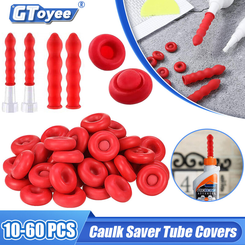 10-60pcs Protective Case Caulking Gun Nozzles Silicone Preserving Cover Glass Glue Tip Sealing Cap for Sealing Preserving Tool