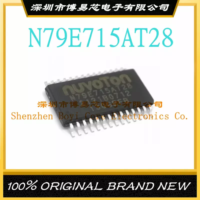 Paquete de memoria Flash N79E715AT28 TSSOP-28 51 Series: 16KB RAM: microcontrolador de 512 bytes (MCU/MPU/SOC)