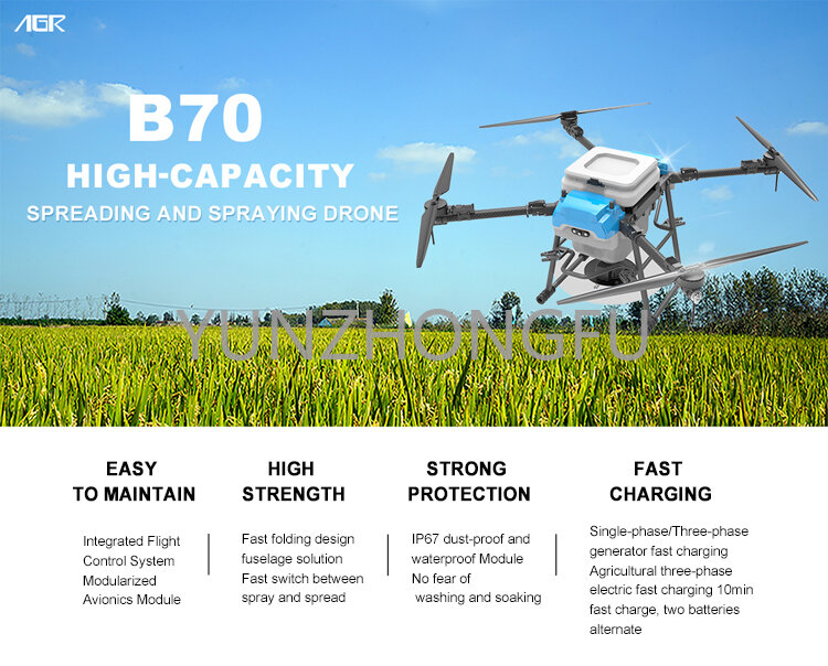 Drone de pulvérisation agricole/enl'offre encement/protection des plantes, agr b70