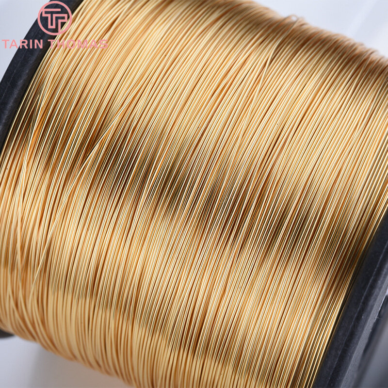 (5571)5 Meters 0.3MM 0.4MM 0.5MM 0.6MM 0.7MM 0.8MM 24K Gold Color Brass Make Shape Metal Wire High Quality Jewelry Accessories
