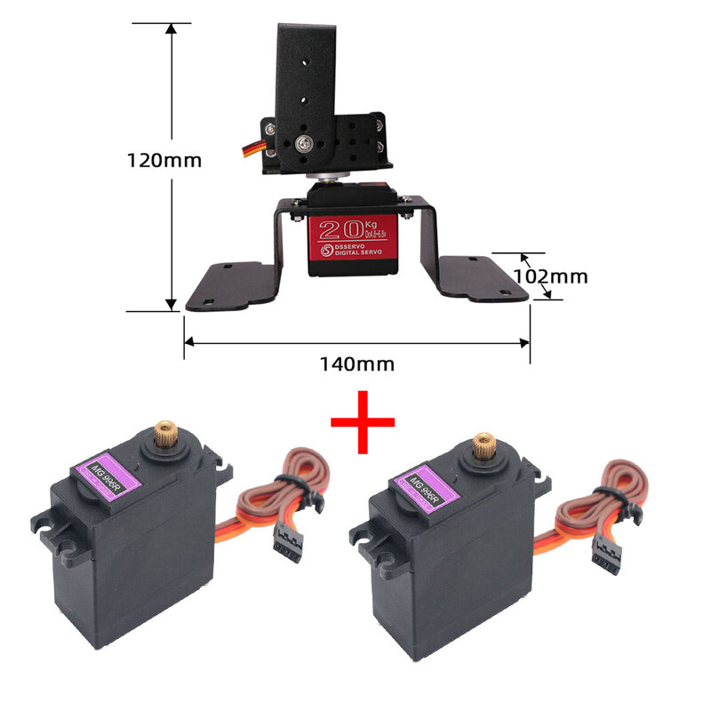 2 DOF rotante Robot manipolatore Kit cardanico meccanico in lega metallica per Robot Arduino con controllo MG996 Ps2 Kit fai da te programmabile