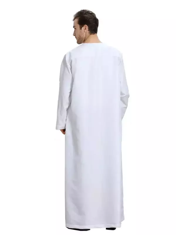 Muslimische Männer lässig Langarm Jubba Thobe islamische Kleidung Ramadan Kaftan Robe Dubai Saudi Abaya Kaftan Jubah Kaftan Arab Kleid