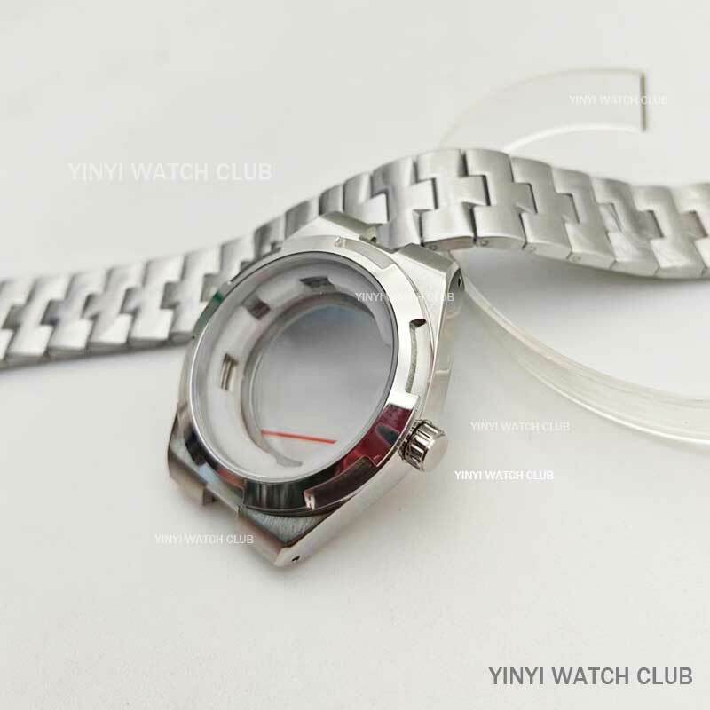 41MM Watch Case Automatic Mechanical Sliver Watch Case with Surface for ETA2836 Miyota 8215 Mingzhu dg2813 Movements