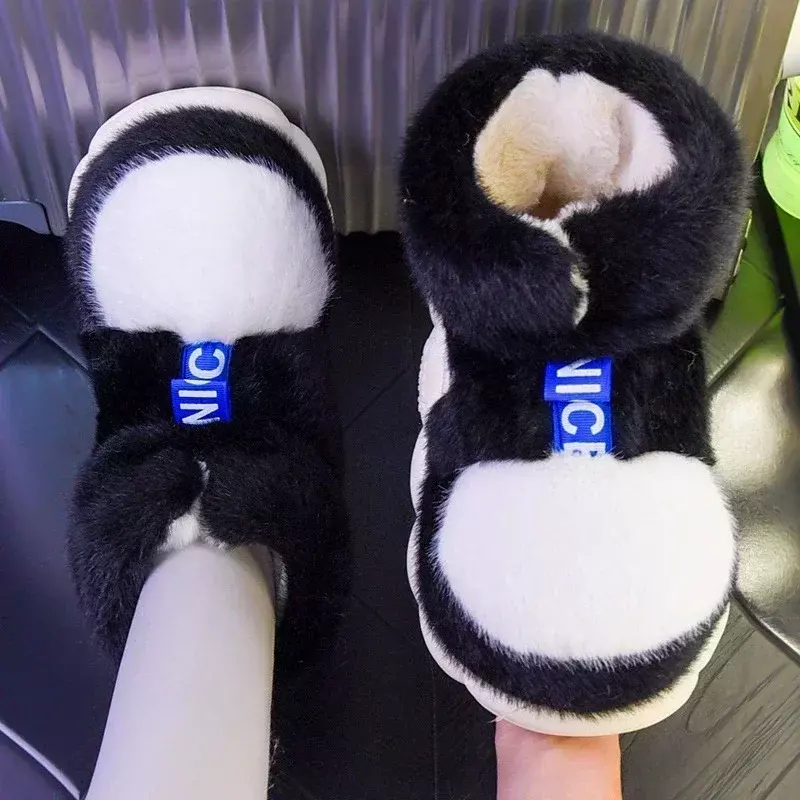Scarpe calde invernali da donna 2023 fodera in peluche pantofole in cotone per interni coppia piattaforma stivali da neve alti pantofola da casa maschile femminile