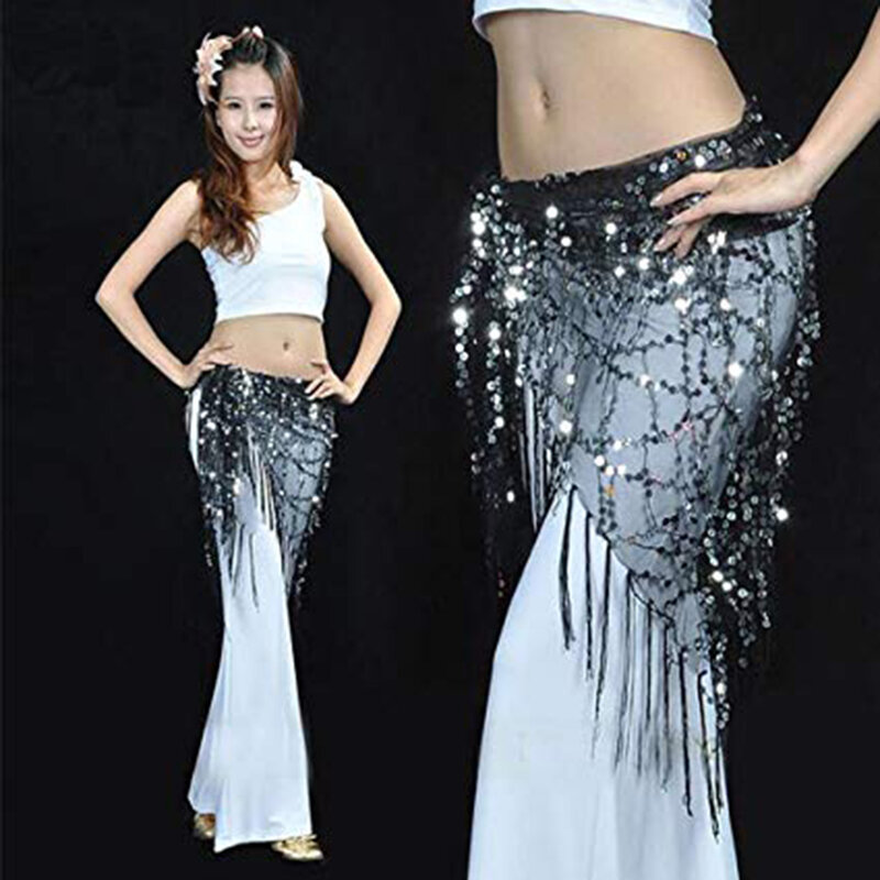 High Quality New Style Belly Dance Costumes Sequins Tassel Belly Dance Belts Hip Handkerchief Belts For Women 145x70cm