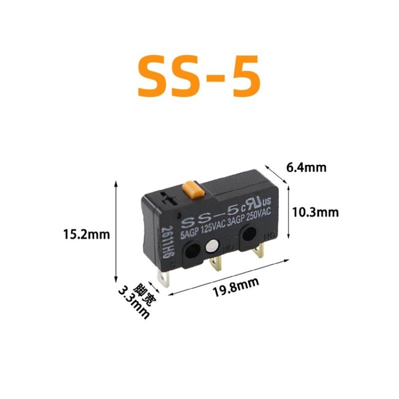 Micro Touch Schakelaar SS-5 SS-5GL SS-5GL2 SS-5GL13 Dc 5V 160Ma Originele 3-Pins Ip40 Reis Micro Schakelaar SS-5