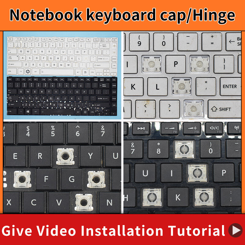 Keycap de substituição para teclado TOSHIBA SATÉLITE L800, L800D, L805, L830, L835, L840, L845, P840, P845, C800, C840, C845