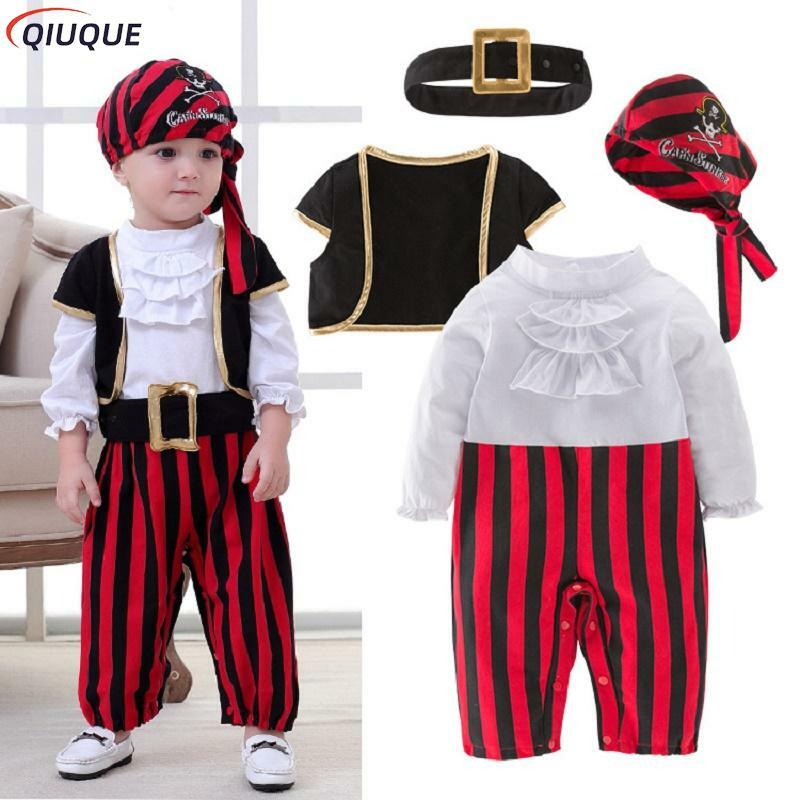 Costume de Cosplay de Capitaine Pirate pour Enfant, Barboteuse pour Bébés Garçons, Vêtements Fantaisie de Noël, et d'Halloween, Combinaisons
