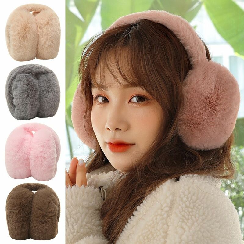 Fashion Portable Earmuffs Outdoor Cold Protection Women Men Faux Fur Ear-Muffs Foldable Earflaps Soft Plush Earmuffs