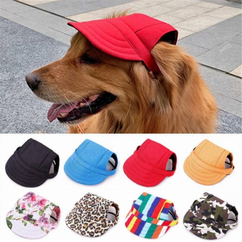 Topi hewan peliharaan, dengan lubang telinga topi bisbol yang dapat disesuaikan untuk anjing Besar Sedang Kecil musim panas topi matahari luar ruangan mendaki produk hewan peliharaan