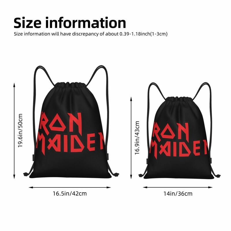 New Iron-Band-Maiden Portable Drawstring Bags Backpack Storage Bags Outdoor Sports Traveling Gym Yoga