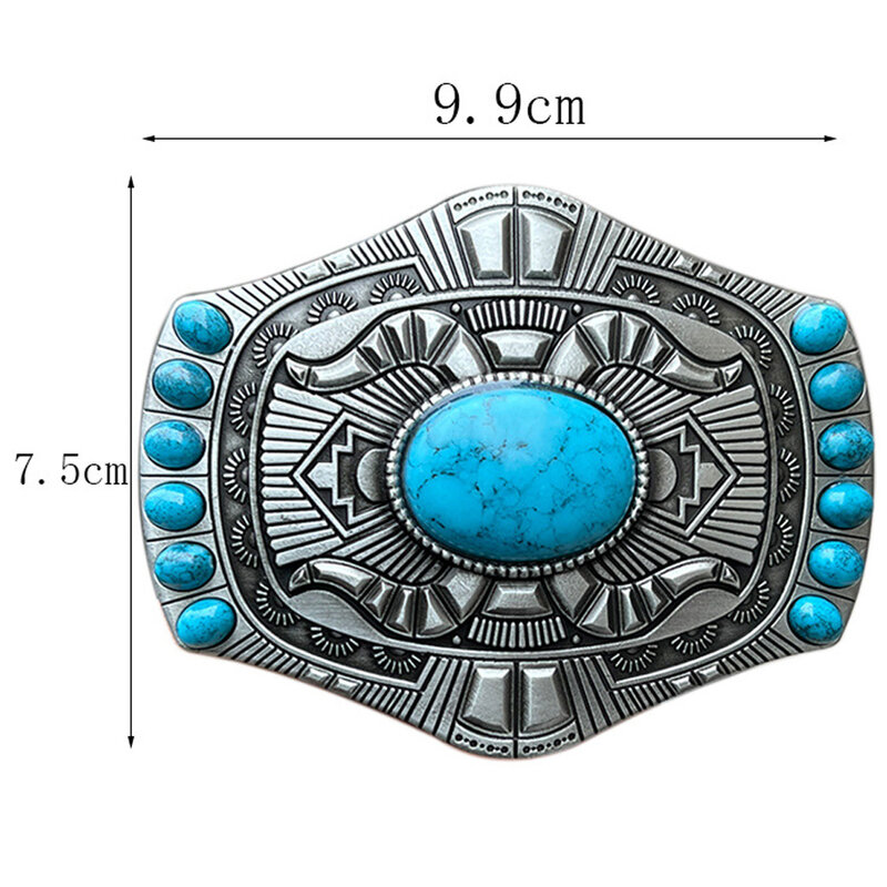 Cheapify Dropshpping Turquoise Bohemia Style Belt Buckle for Men Western Cowboys Hebilla Cinturon Hombre Male Straps Gifts