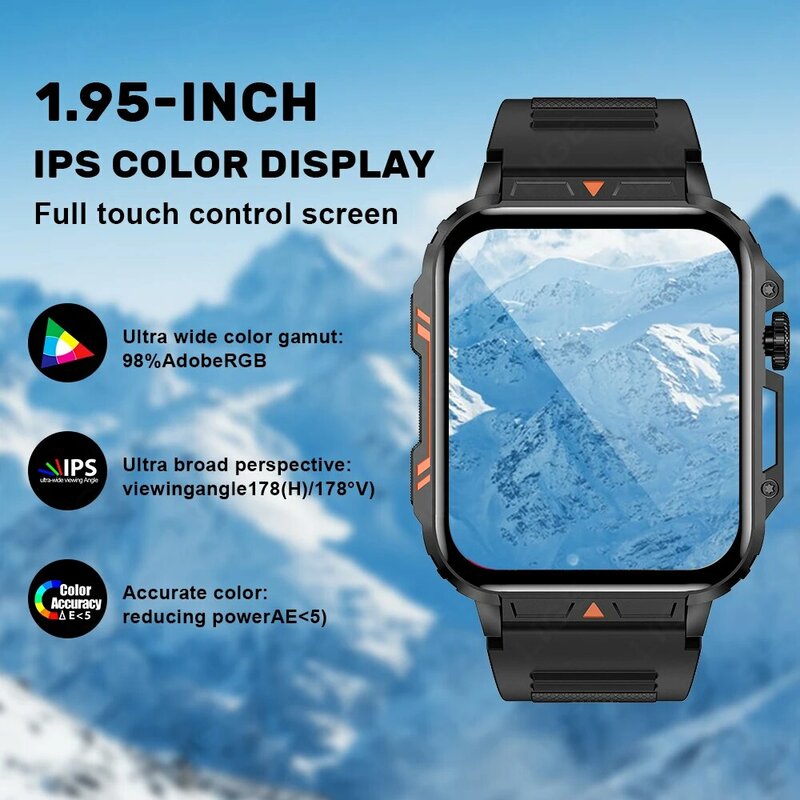 Lige smartwatch 1,95 zoll bildschirm gesundheits überwachung uhren ip68 wasserdichte sport fitness smart uhr für männer frauen reloj hombre