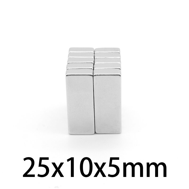 2/5/10/20/30/50Pcs 25X10X5Mm Sterke Blok magneten N35 Permanente Magneten 25X10X5 Rechthoekige Zeldzame Aarde Neodymium Magneet 25*10*5