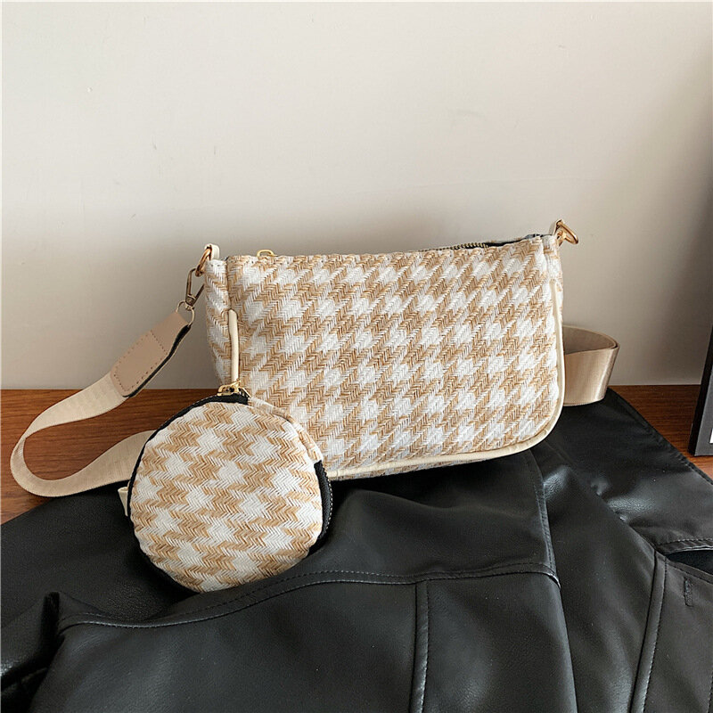Pequena bolsa de lã quadrada para mulheres, bolsa tiracolo minimalista, marca de luxo, tendência elegante, nova