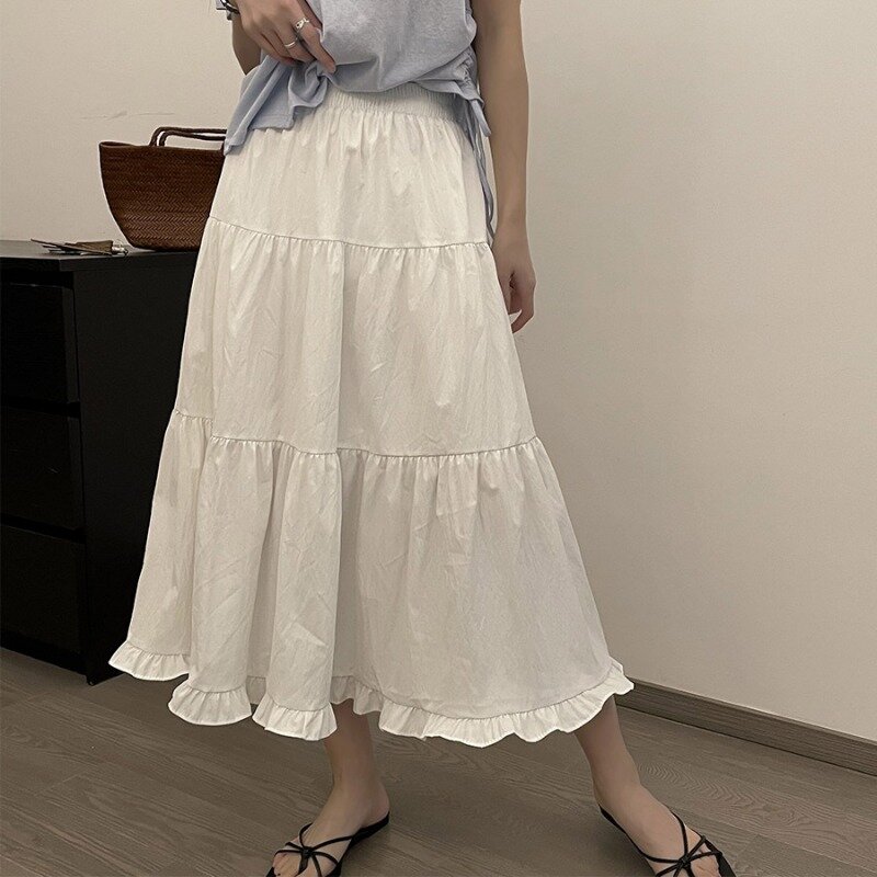 Skirts for Women Y2k Korean Fashion Black High Waist Long Skirt Spring Summer New in A Line Skirt Vintage Harajuku Women's Skirt