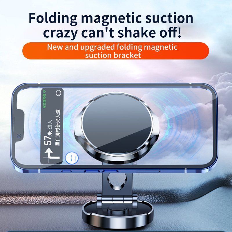 Support magnétique rotatif en métal pour téléphone portable, pour voiture, pliable, universel, pour iPhone, Xiaomi
