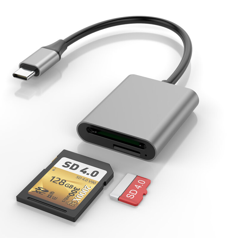 Lector de tarjetas USB3.1 SD4.0 tipo C, adaptador de tarjeta de memoria TF de 5Gbps a MicroSD para PC, ordenador portátil, teléfono, SD, SDHC, SDXC, UHS-II