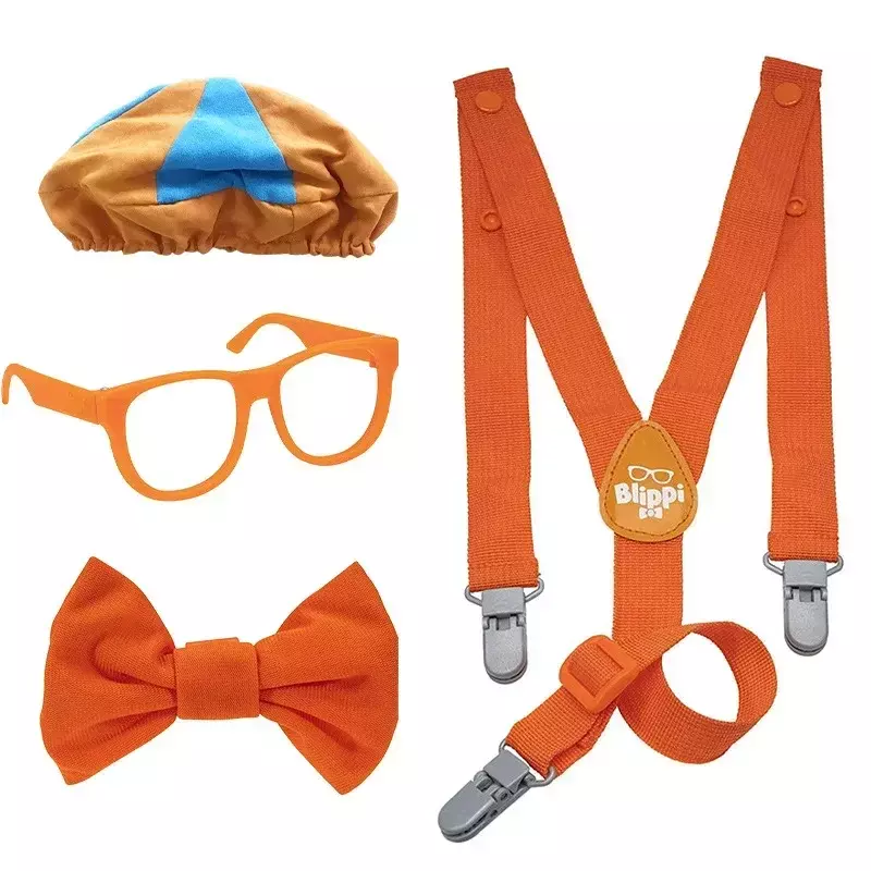 مجموعة ملابس تنكرية للأطفال ، ربطة عنق برتقالية ، حمالات ، قبعات ونظارات ، ملصقات ، مجموعة لعب أدوار ، هدايا ألعاب ، ساخنة