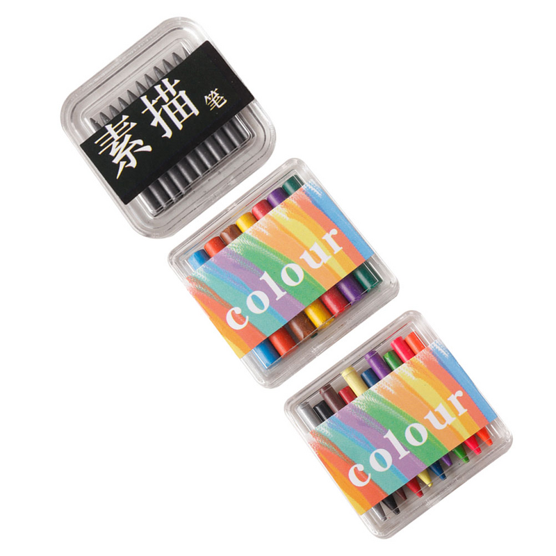 Miniature Sketch Pencil Set, Mini Crayon Sets, Desenho Lápis de cor portáteis, Colorful Party Favors Doll, 3 caixas