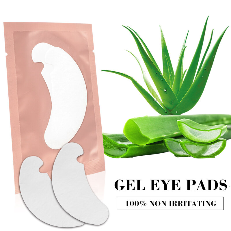 Eye Pads for Eyelash Extension, Patches de Hidrogel para Cílios, U Shaped Gel, Suprimentos de Maquiagem, 50 Pares