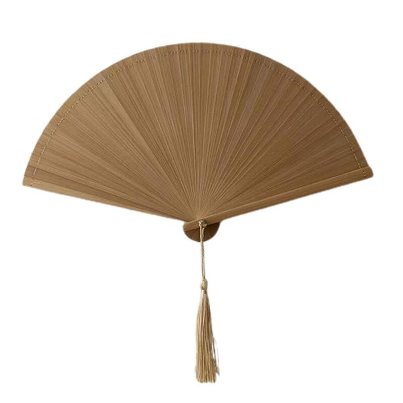 1 pz ventaglio pieghevole in stile cinese Bamboo Handheld Fan Decoration Dancing Vintage Fan Performance nappa L4V6