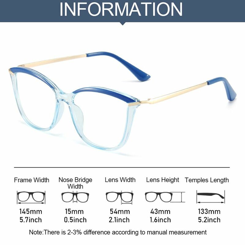Fashion TR90 Anti Blue Light Blocking Cat Eye Glasses Frame Women Men Luxury Designer Square Optical Computer Reading Eyeglasses