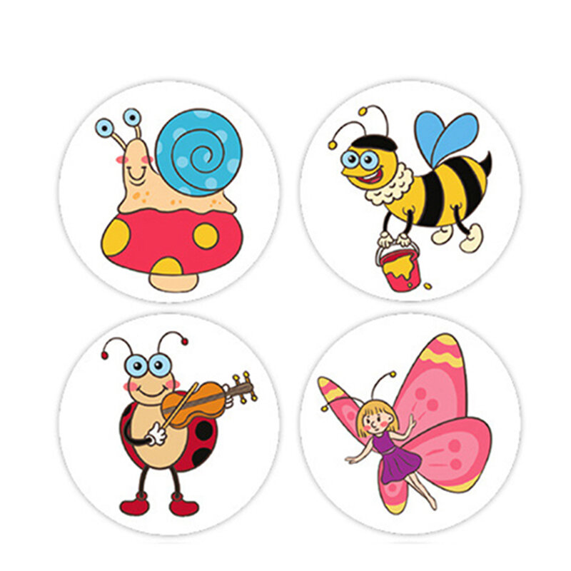 100-500pcs Cartoon Cute Sticker Children Reward Encouragement Sticker Birthday/holiday Party Gift Packaging Sealing Decor Lables