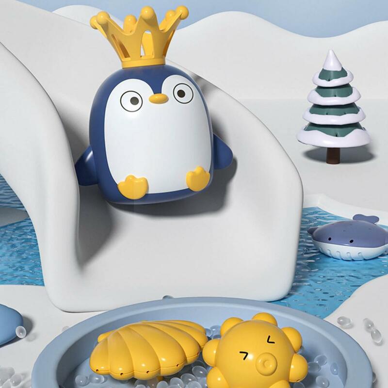 Mainan kolam renang bayi interaktif mainan semprotan air Penguin lucu untuk bak mandi atau kolam renang Ideal hadiah Pancuran bayi
