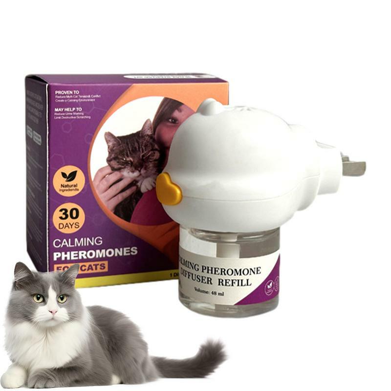 Диффузор феромона для кошек и кошек, насадка-расслаблитель с разъемом, спрей для спокойного отдыха в доме и в помещении, 30 дней
