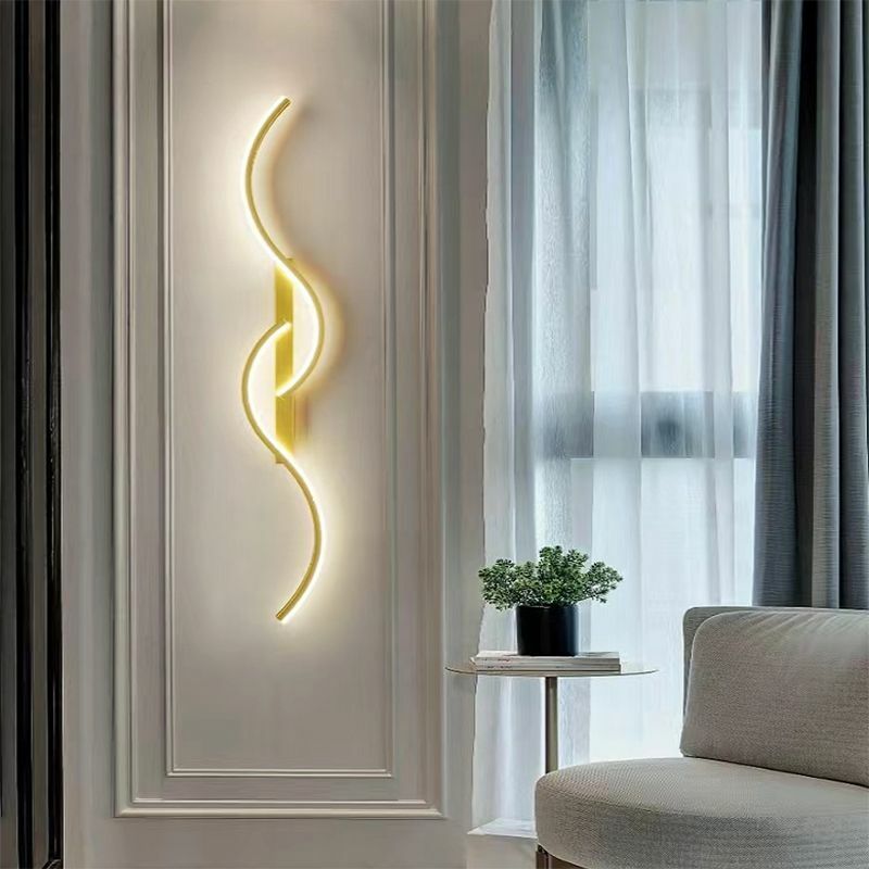 Lampu Dinding LED Modern, lampu Led minimalis lampu kamar tidur, tempat lilin panjang, lampu pencahayaan dalam ruangan ruang tamu