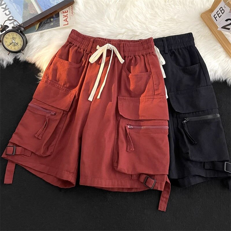 American Functional Workwear Shorts Trousers Men Women's Summer Multi Pocket Casual Half Length Sport Washed Large Short Pants