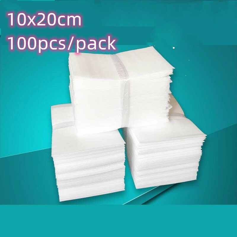 100Pcs/Pack 10x20cm Protective EPE Foam Insulation Sheet Cushioning Packaging Pouches Packing Material Film Bag Wrap Mailer