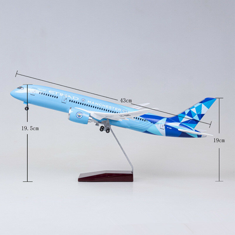 Model odlewu w skali 1:130 Etihad Airways Boeing 787 Manchester City livery żywica samolot Airbus kolekcja wyświetlacz zabawek wyświetlacz