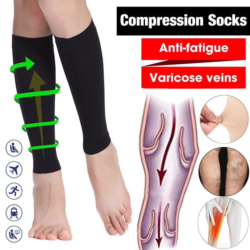2 pezzi di calzini a compressione modellanti per vitelli prevengono le vene Varicose sollievo dal dolore calzino dimagrante donna uomo calzini a tubo per sport all'aria aperta