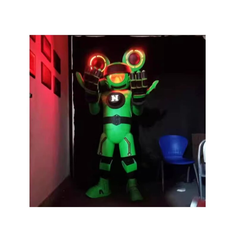 Kostum Robot Led, kostum Robot Led menyala, untuk klub malam, kostum dansa