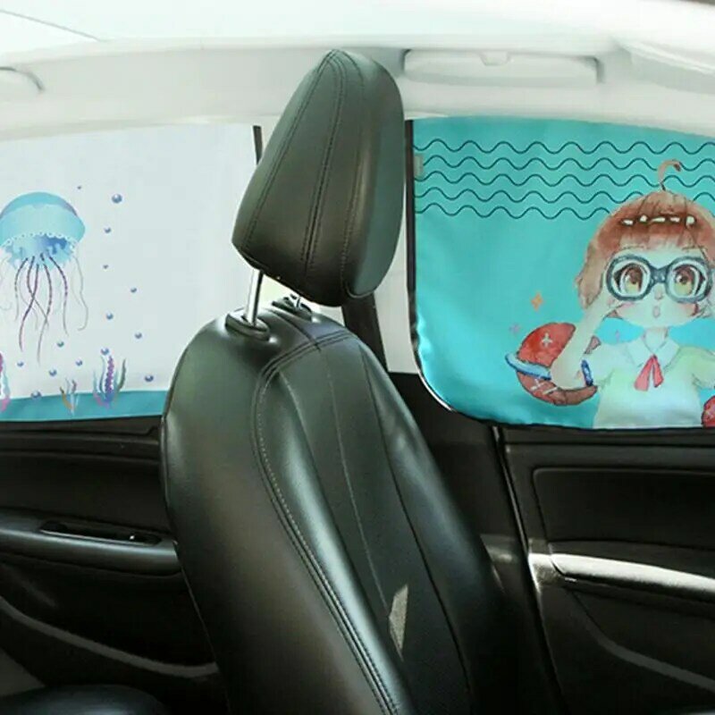 Parasol Universal para ventana lateral de coche, cortina de protección plegable automática, persianas de tela pura negra, estilo de coche