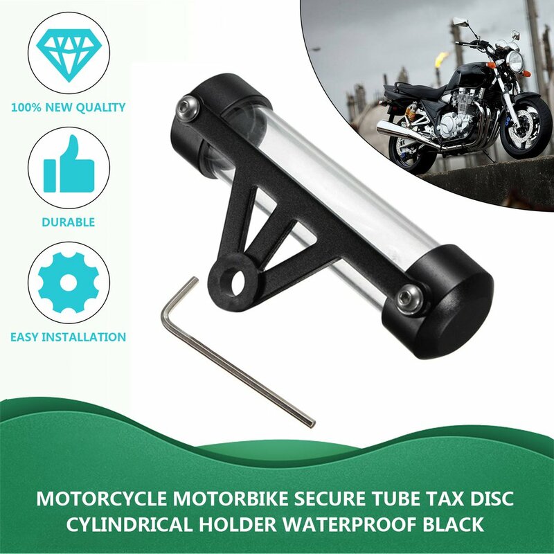 Waterproof Motorcycle Motorbike Tube Tax Disc Cylindrical Holder Frame Real with Screwdriver Motorcycle Accessories Dropshipping
