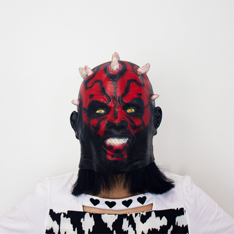 PHS Darth Maul Helmet, Cosplay Latex Mask Halloween Christmas Party Gift, Cosplay for Children, Adult Toys