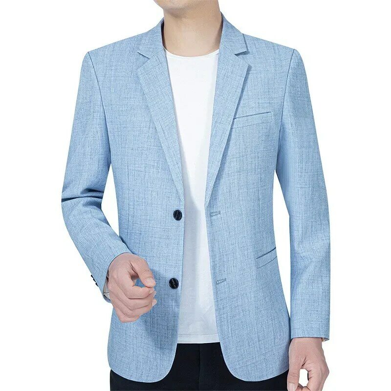 New Summer Man Thin Blazers Suits Jackets Solid Formal Wear Business Casual Suits Coats Male Blazers Jackets Men's Clothing 4XL
