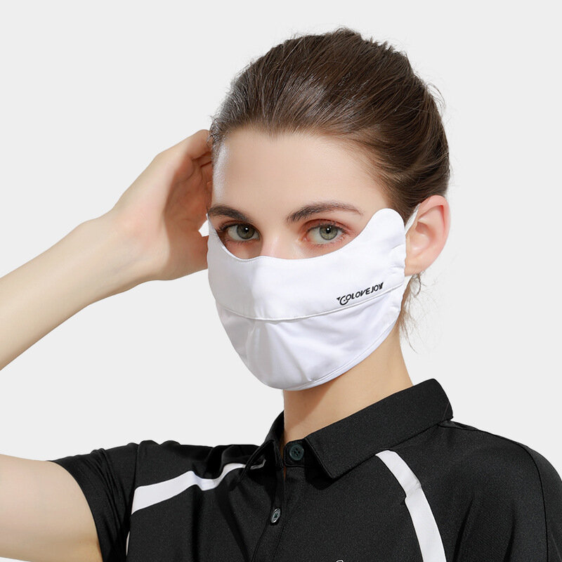 Новинка 2023, многоразовая женская маска для защиты лица от ультрафиолета на все лицо, трехмерная подвесная маска из ледяного шелка