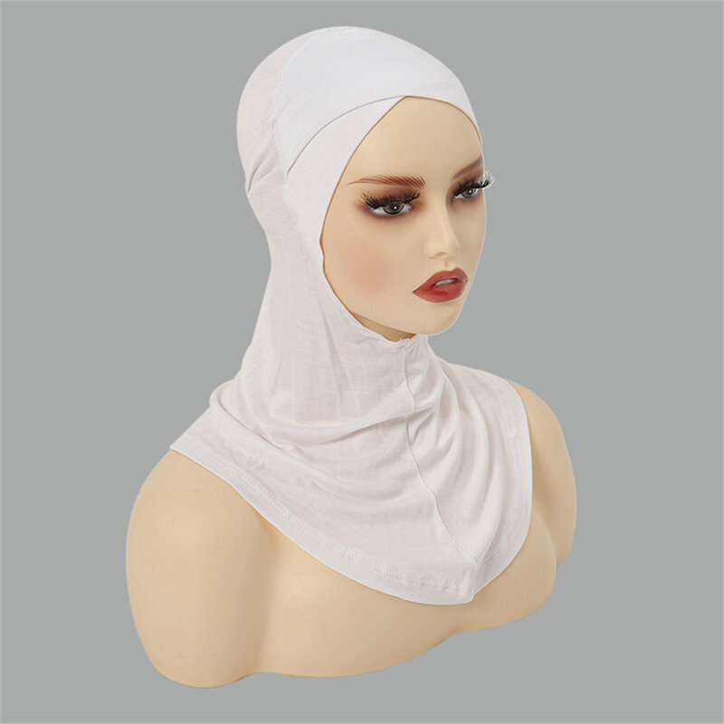 Underscarf topi Hijab Jersey leher, tutup kepala katun Muslim untuk wanita