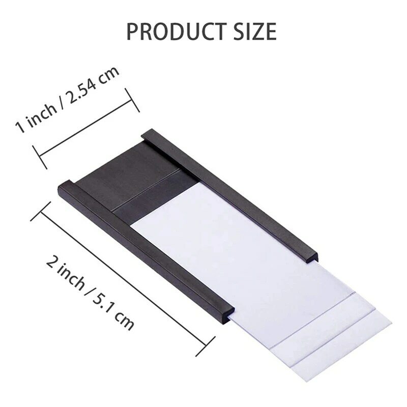 Soportes de etiquetas magnéticas de 200 piezas, soportes para tarjetas de datos magnéticas, protectores de plástico transparente para estantería de Metal (1X2 pulgadas)