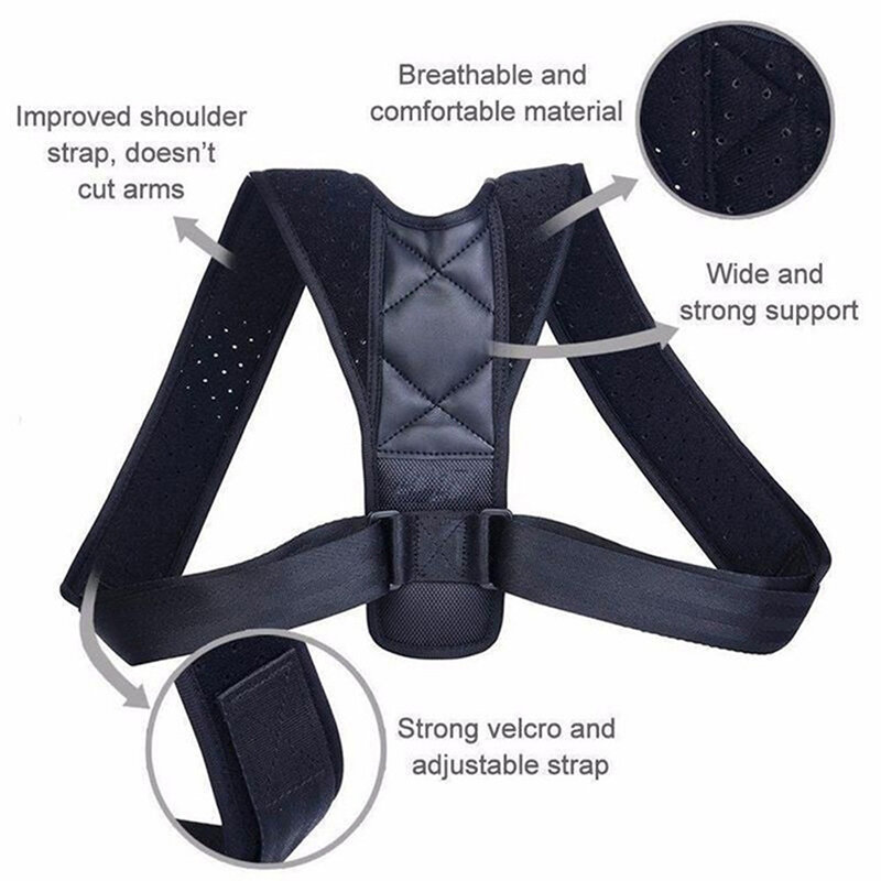 1xunisex verstellbare Rückens tütze unterstützt unsichtbare Schulter haltung Korrektor Wirbelsäule Hals Gesundheit Korrektur gürtel Home Office Sport