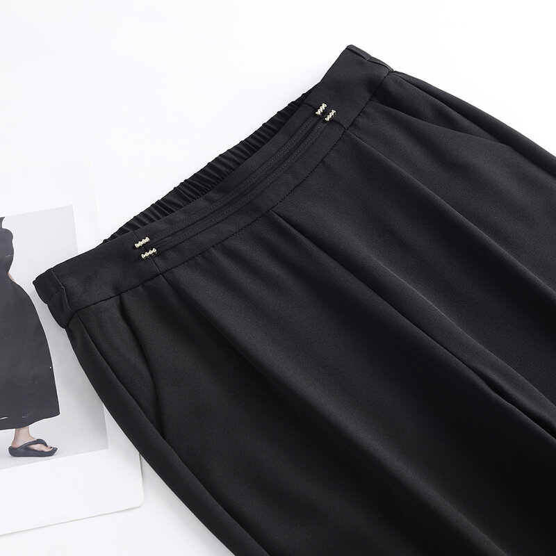 Новинка 2024, женские брюки, повседневная простая одежда, одежда с средней талией, женские брюки-клеш, бесплатная доставка