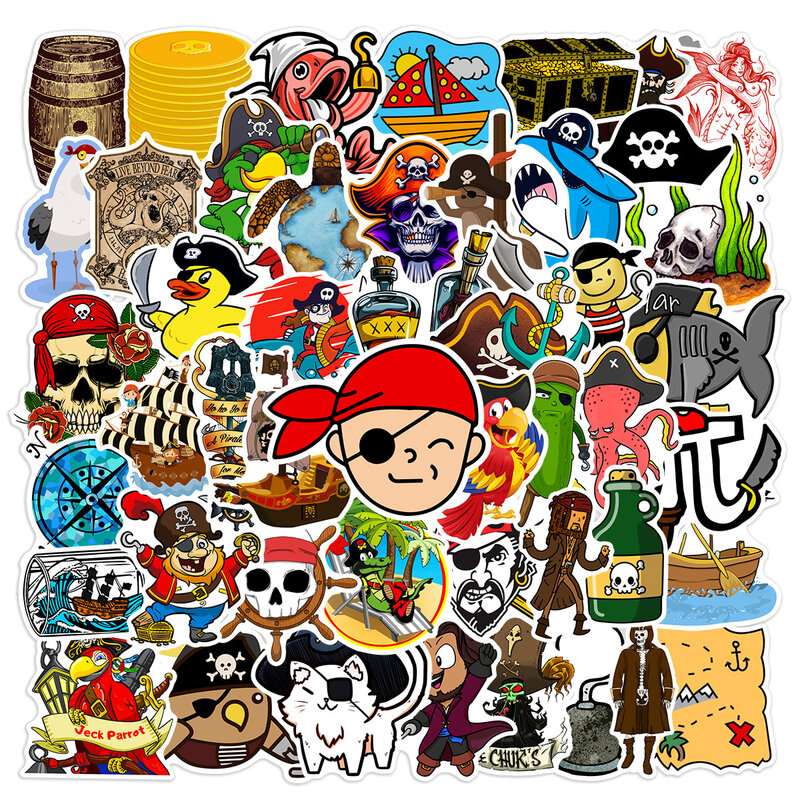 50 Stück Cartoon Piraten Serie Graffiti Aufkleber geeignet für Laptop Helme Desktop-Dekoration DIY Aufkleber Spielzeug Großhandel