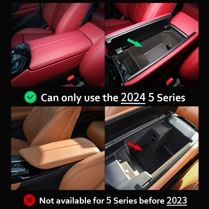 Absカー中央制御収納ボックス,アームレストボックスオーガナイザー,車内アクセサリー,BMW g60 5シリーズ,2024